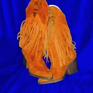 Madden Girl Size 6.5M Fringe Leather Women Boots